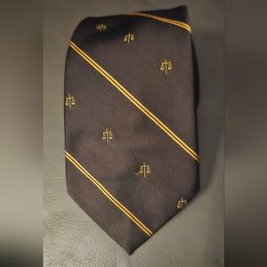 Frame Brown Tie w/ Gold Justice Scale Details